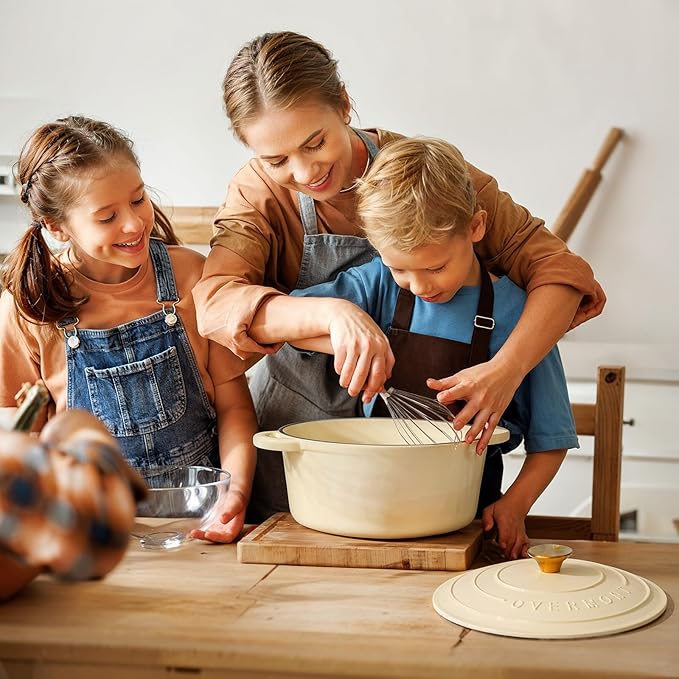 Overmont Enameled Cast Iron Dutch Oven - 7QT Pot - Heavy-Duty Cookware - Image 8
