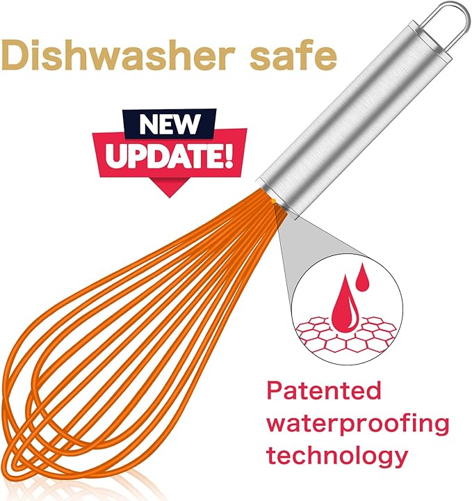 OYV Orange Silicone Whisk, Professional Whisks - Image 2