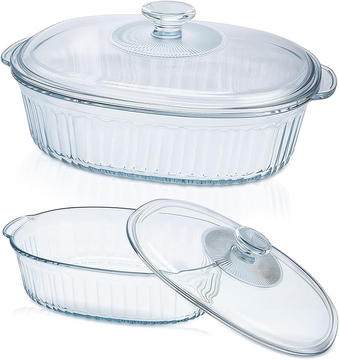 Glass Baking Dishes for Oven, 2 Pack Casserole Dishes by KAKO