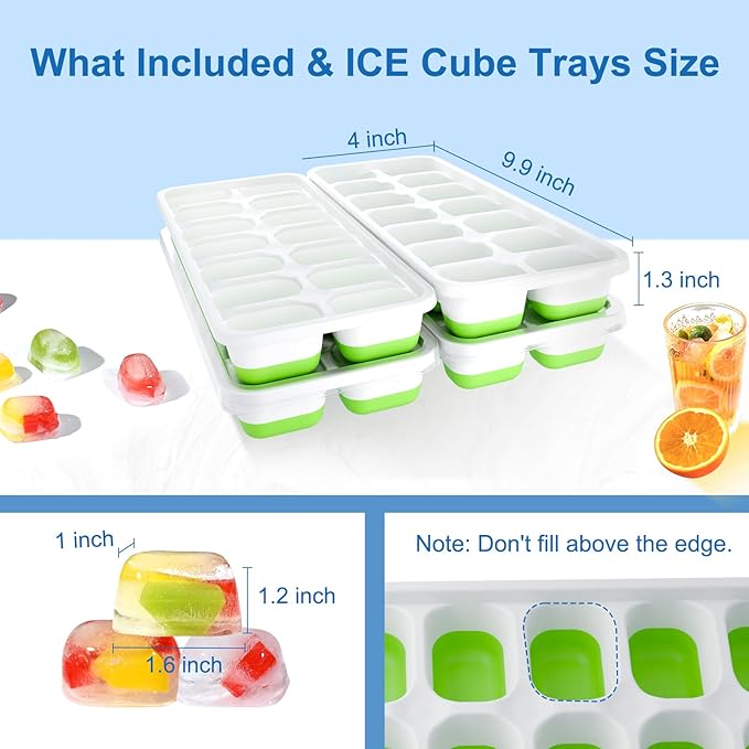 Ice Cube Tray, Ice Cube Trays for Freezer 4 Pack - Image 7