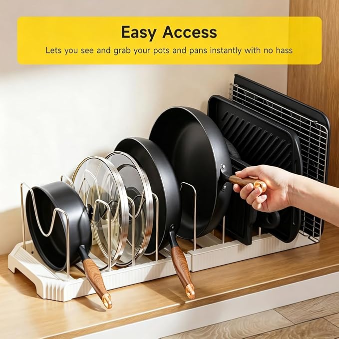 MUDEELA Pots and Pans Organizer under Cabinet, Pot Rack - Image 8