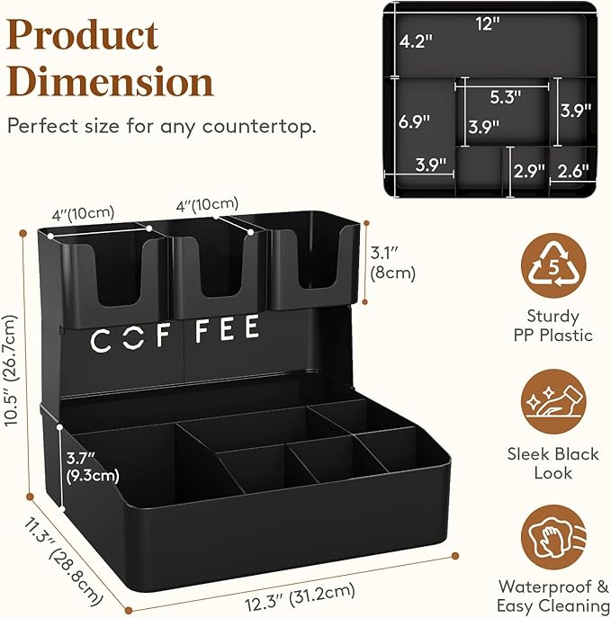 Lifewit 2-tier Coffee Station Organizer Caddy - Image 3