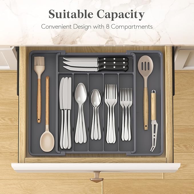 Lifewit Silverware Drawer Organizer, Expandable Utensil Tray - Image 3