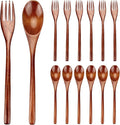 12 Pieces Wooden Forks and Spoons by Renawe