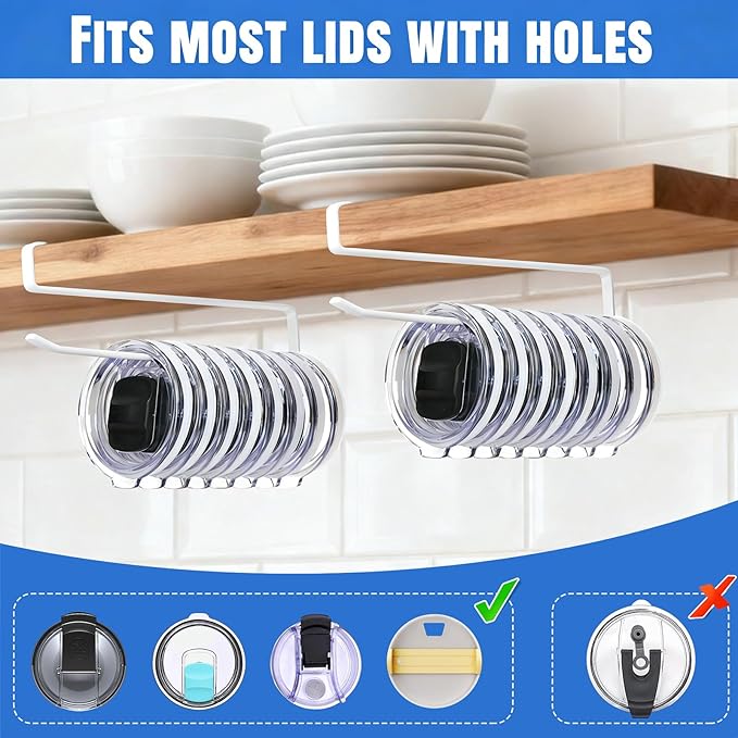 1 Pack Tumbler Lid Organizer, Versatile Cup & Water Bottle Lid Holder, Upgraded - Image 4