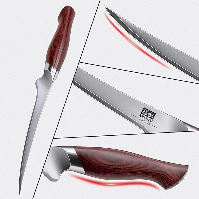 SHAN ZU Fillet Knife 7 inch, Razor Sharp Boning Knife - Image 8