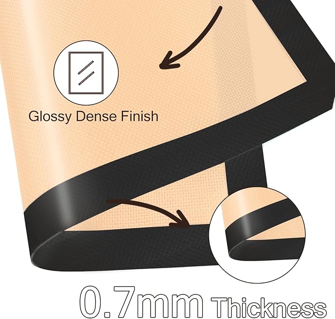 Silicone Baking Mat, 3 Pack Reusable Baking Mat, Food Safe Silicone Mats - Image 4