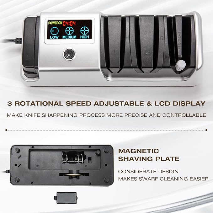 Silver Professional 3-Stage Electric Knife Sharpener - Image 6