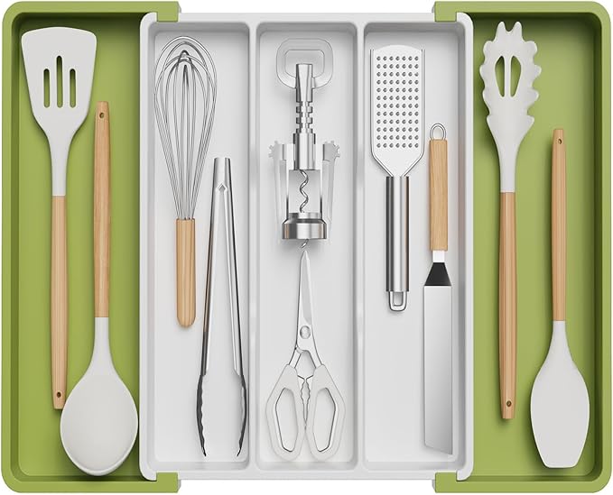 Lifewit Utensil Organizer for Kitchen Drawers, Expandable Cooking Utensil Tray by Lifewit
