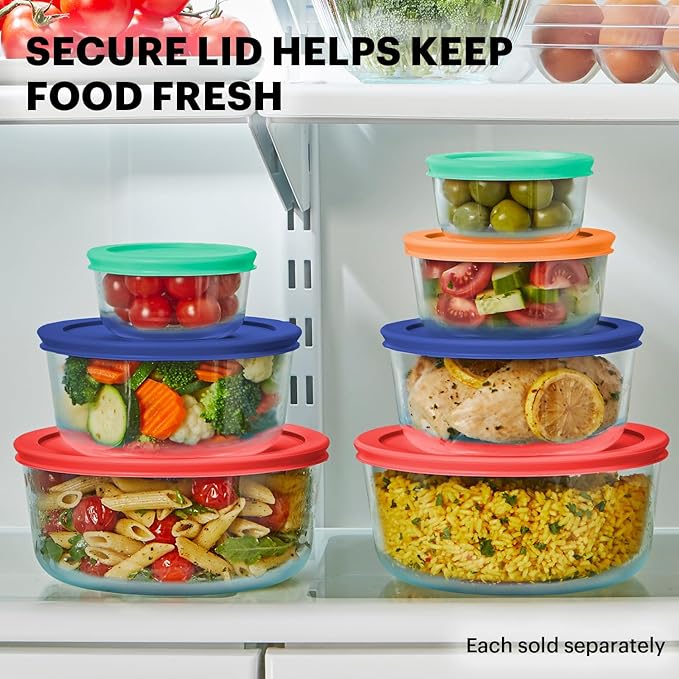 Pyrex Simply Store Glass Food Storage Containers Set, Meal Prep Containers - Image 4