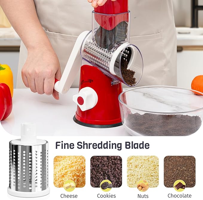Cheese Grater Hand Crank, Rotary Cheese Shredder - Image 5