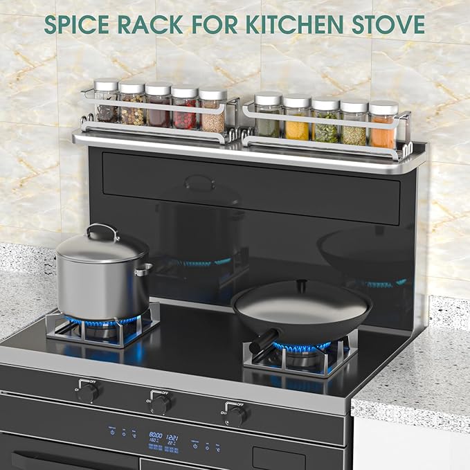 LUCYCAZ 2 Pack Wall Mounted Spice Rack - Image 8