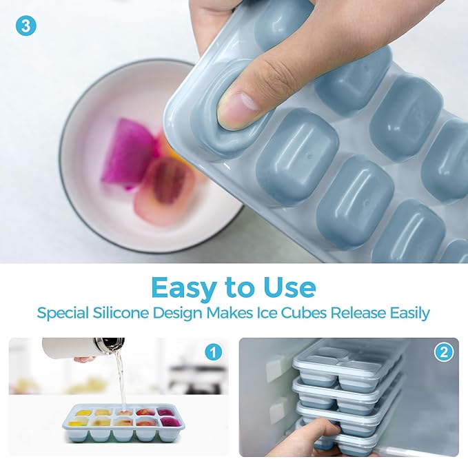 DOQAUS Ice Cube Tray with Lids - Image 3