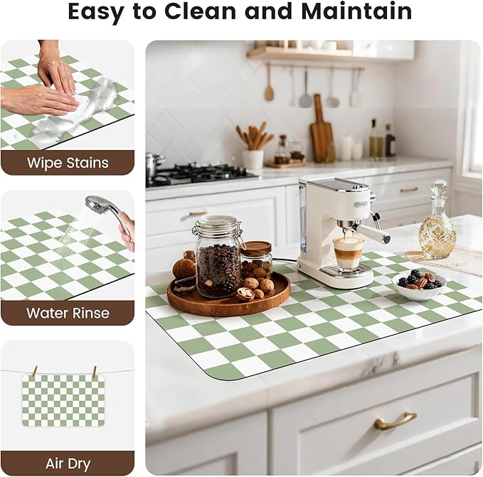 17" x 32" Checkered Dish Drying Mat - Image 7