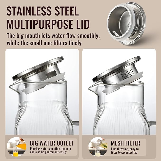 2 Liter/68 oz Square Glass Pitcher - Image 5