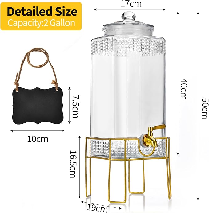 Drink Dispenser, 2 Gallon Drink Dispensers - Image 4