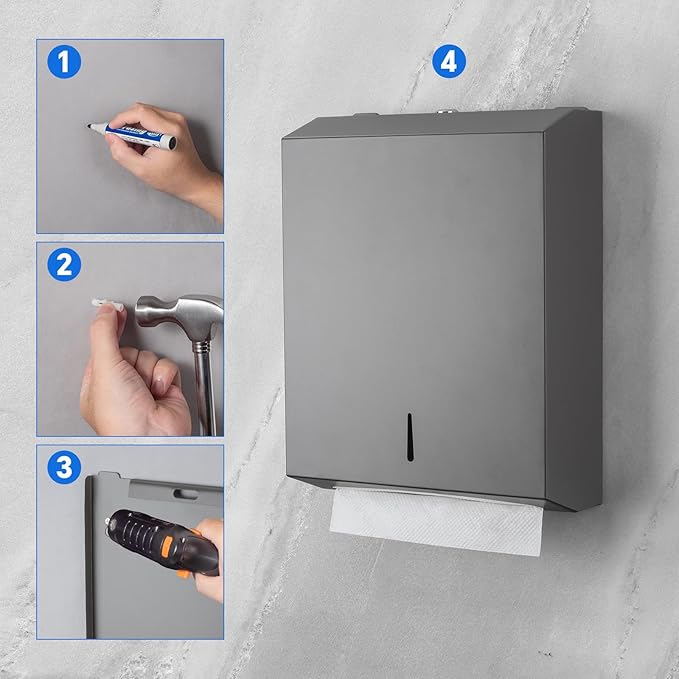 Paper Towel Dispenser Wall Mount Commercial c-fold/Multi-fold/Tri-fold - Image 3