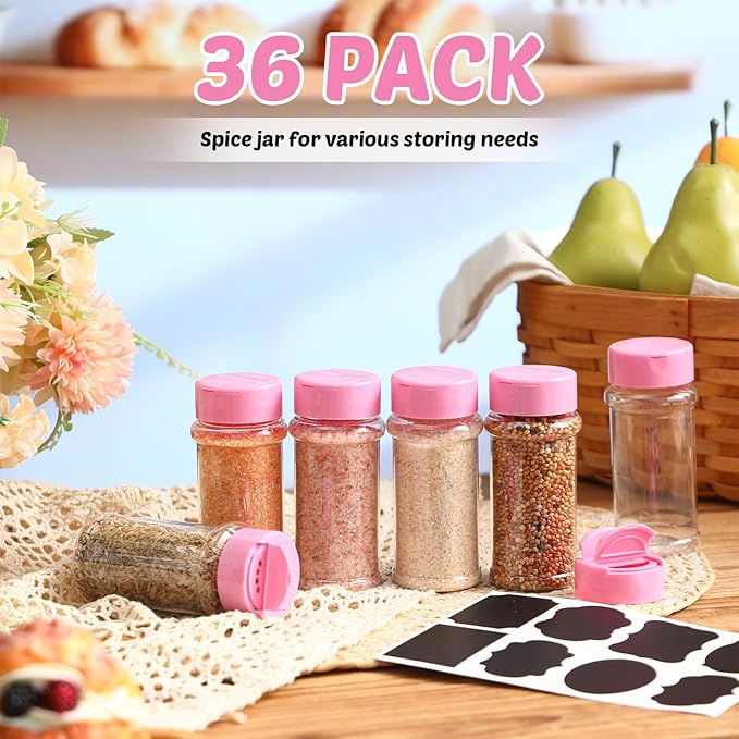 Eccliy 36 Pack 3 oz Clear Plastic Spice Jars - Image 4