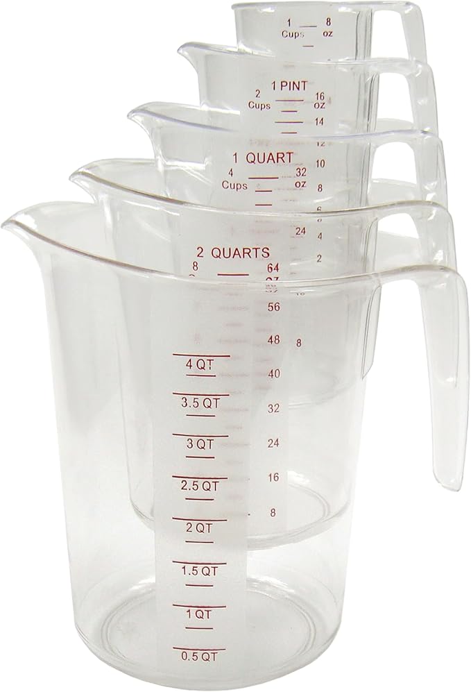 Winco 5-Piece Measuring Cup Set, Polycarbonate - Image 2