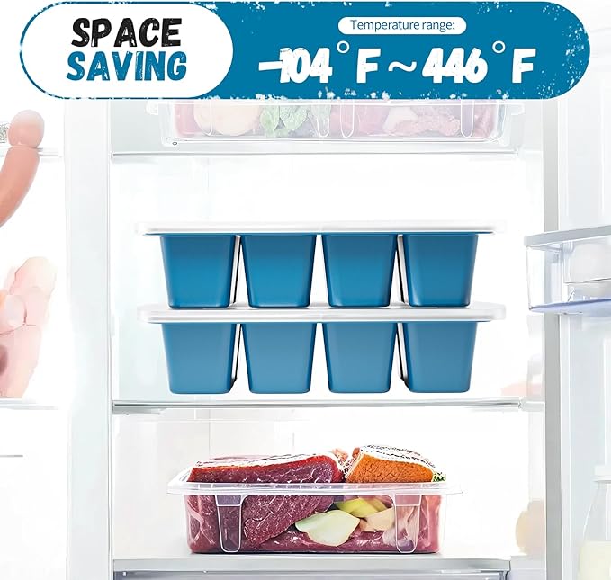 GORCI Ice Cube Tray For Freezer, 16 Large 1/2 Cub Cubes, Silicone Ice Trays For - Image 6