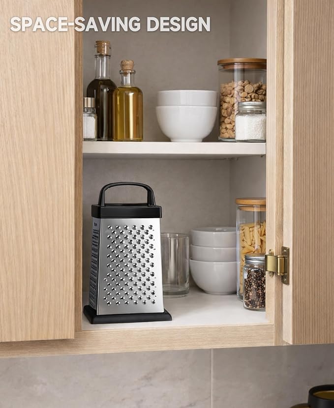 Cheese Grater, 4-Sided Mini Box Grater, Stainless Steel Food Shredder - Image 7