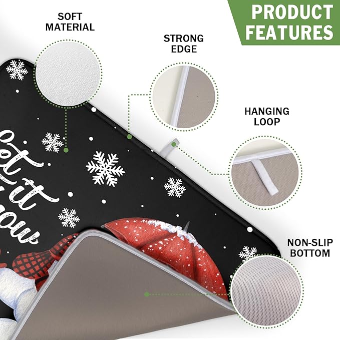 Winter Snowman Dish Drying Mat, Christmas Snow Dish Drying Mat - Image 3