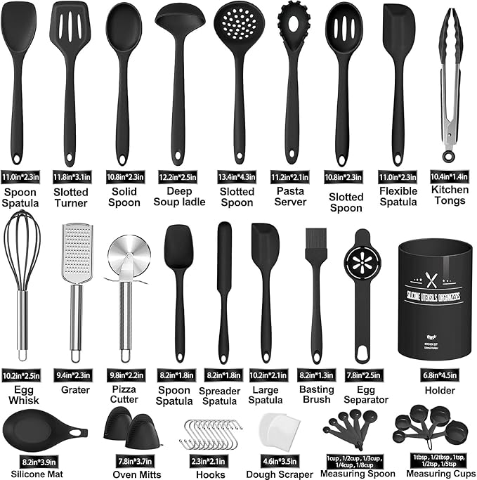 43 Pcs AIKKIL Kitchen Utensils Set, Heat Resistant Silicone Cooking Kitchen - Image 2