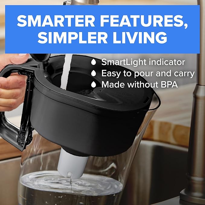 Brita Small 6 Cup Water Filter Pitcher, 1 BritaPlus Filter, Stone Blue - Image 4