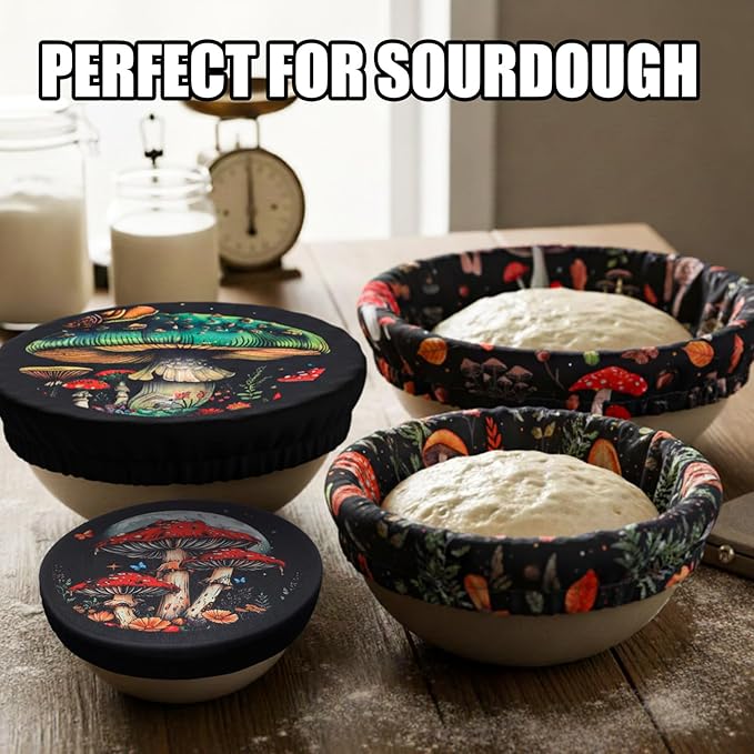 Patelai 10 Pcs Bowl Covers Reusable in 5 Size Stretch Cloth Fabric Elastic Food - Image 3