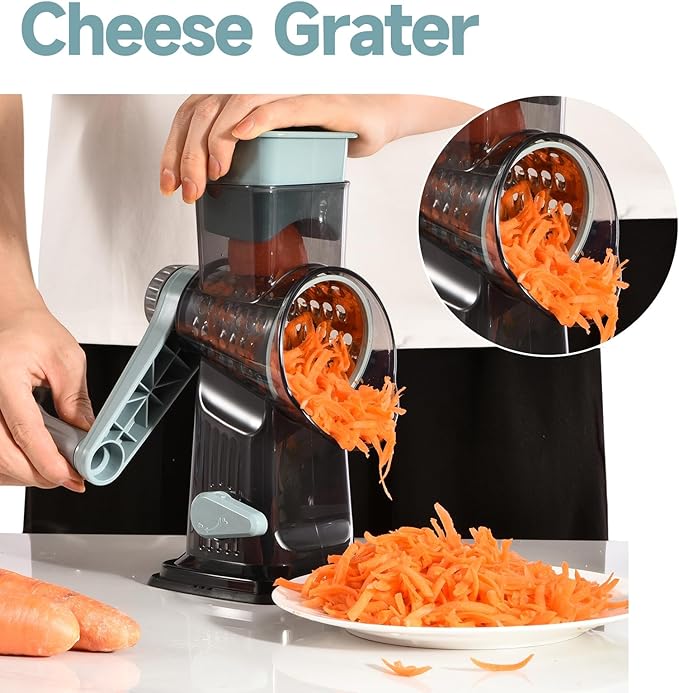 Rotary Cheese Grater with Handle Kitchen Shredder Slicer Grater Slicer Ice - Image 7