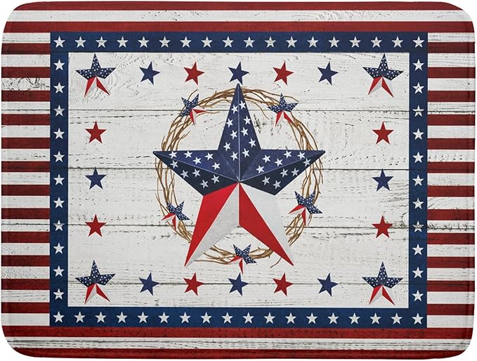 Giwawa Patriotic Stars Dish Drying Mat 4th of July America Star Wreath Dish by Giwawa