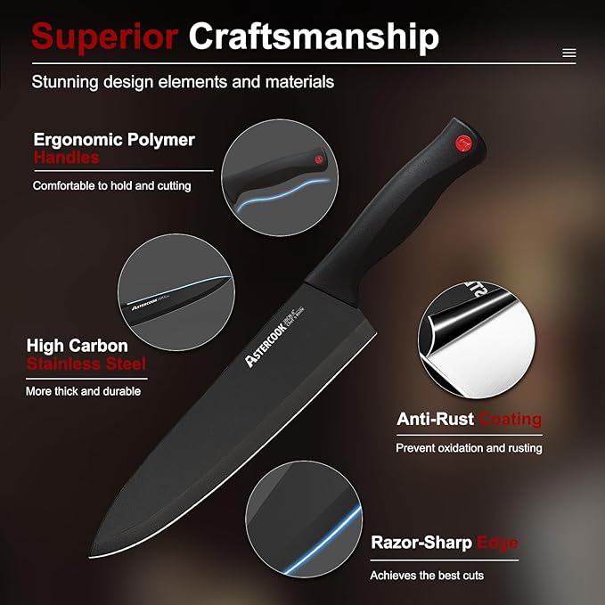 Knife Set, Astercook 15 Pieces Knife Sets - Image 4