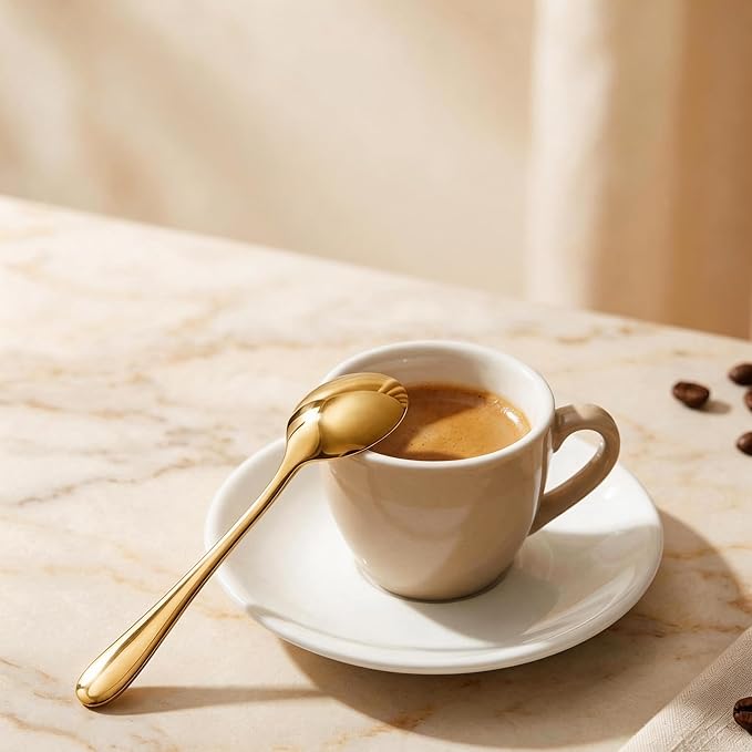 Espresso Spoons Long Handle, Round Tip Demitasse Spoon - Image 6