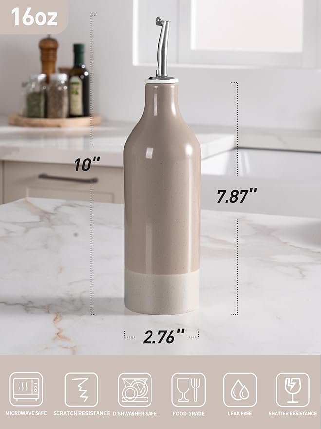 famiware Milkyway 16oz Ceramic Olive Oil Dispenser Bottle, 1 Piece Oil Dispenser - Image 3