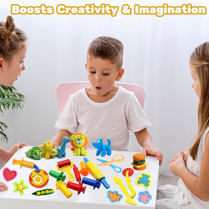 iShyan Dough Tools for Kids, 24 Pieces Dough Play Tools Set - Image 5