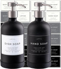 Hand and Dish Soap Dispenser for Kitchen and Bathroom, Stainless Steel Pumps by Verute