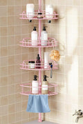 HAMITOR Corner Shower Caddy Tension Pole: 4-Tier Rust-Resistant Adjustable by HAMITOR