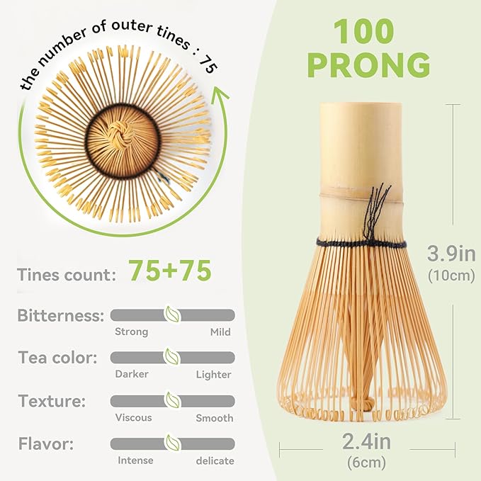 Bamboo Matcha Whisk 80/100/120 Prong, Traditional Japanese Chasen Matcha - Image 4
