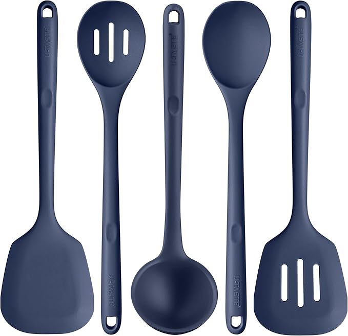 Silicone Kitchen Cooking Utensil Set: U-Taste High Heat Resistant 13.6in by U-Taste