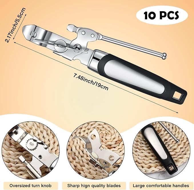 Gisafai 10 Pcs Can Opener Manual Bulk Smooth Edge - Image 2