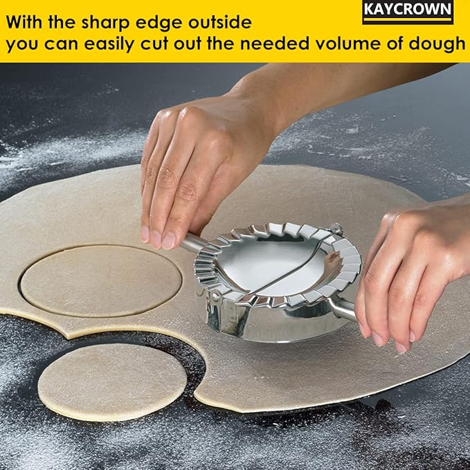 KAYCROWN 6 Inch Empanada Press, Stainless Steel Dumpling Maker Dough Cutter - Image 2