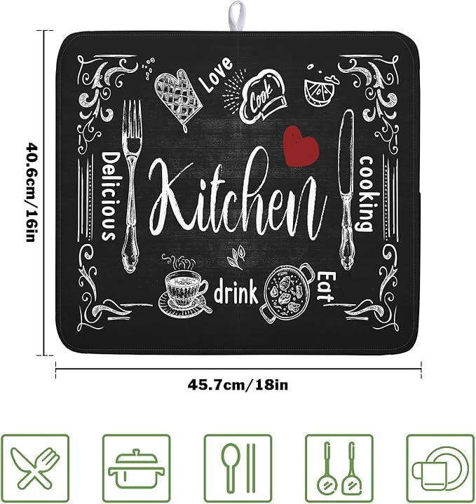 Dish Drying Mats for Kitchen Counter 16 x 18 Inch, Kitchen Drying Mat - Image 2
