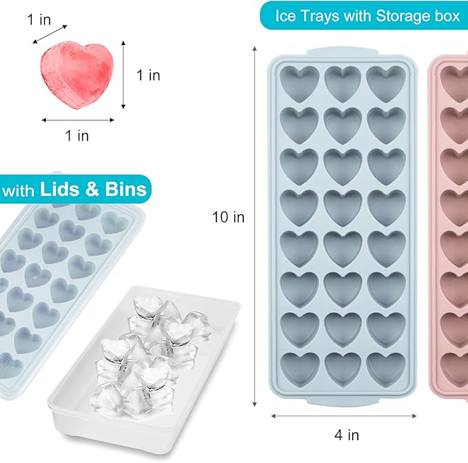2 Pack Heart Shpaed Ice Cube Trays - Image 2