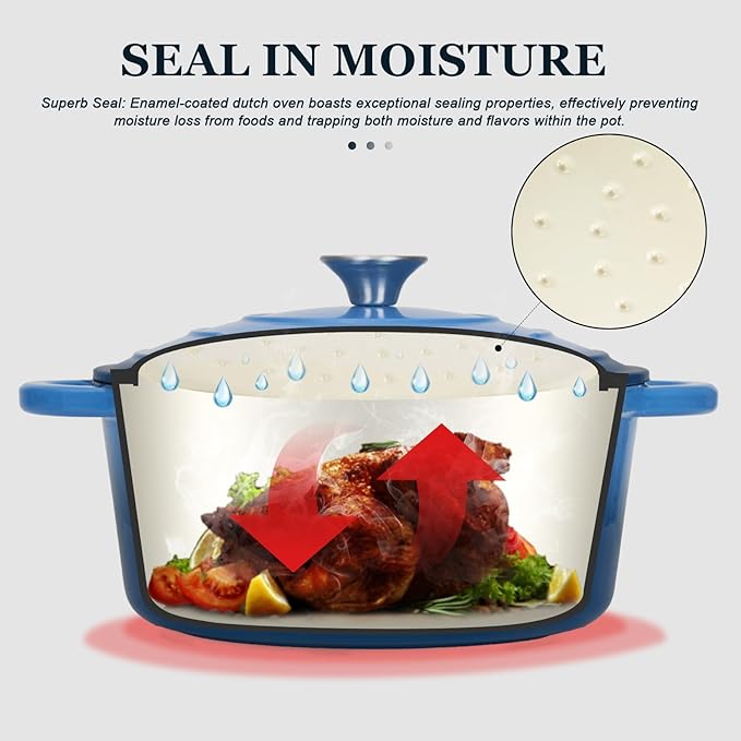 Overmont Enameled Cast Iron Dutch Oven - Image 2
