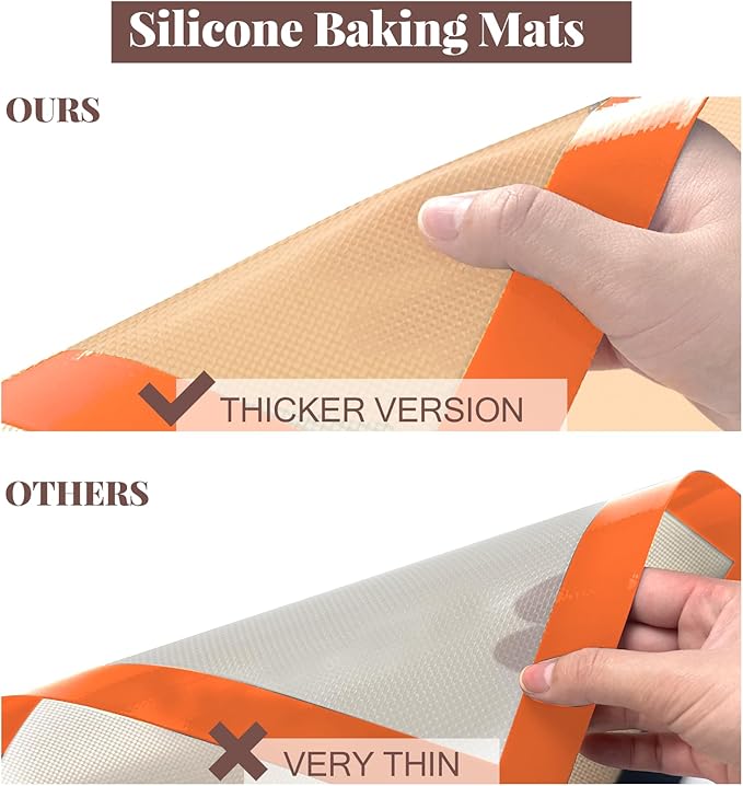 Silicone Baking Mat, 3 Pack Reusable Baking Mat, Food Safe Silicone Mats - Image 7