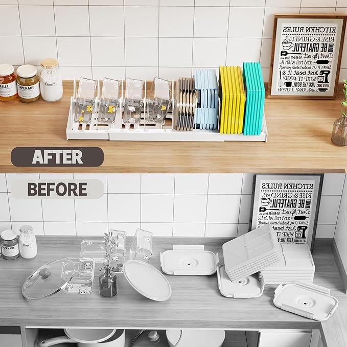 Magheo Expandable Food Storage Container Lid Organizers - Image 6