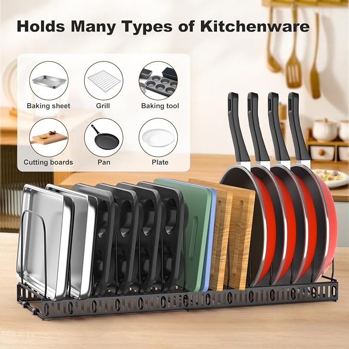 Housolution Cutting Board Organizer Rack, Expandable Baking Tray and Cookie - Image 2