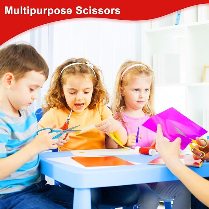 Scissors, Hnncugty 8" Scissors All Purpose Bulk Set of 18-Pack, Sharp Shears - Image 6