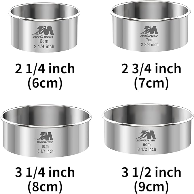 M JNGMEI 4 Pieces Stainless Steel Cookie Cutter Set Biscuit Cutter 2.25inch - Image 2