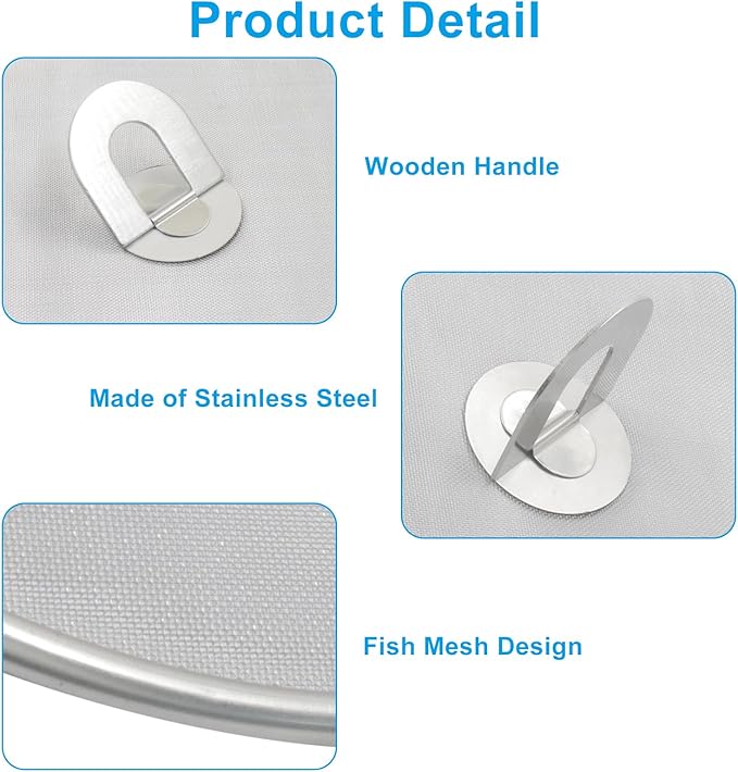 2Pcs 10" & 13" Stainless Steel Splatter Screen Splatter Guard, Ultra Fine Mesh - Image 2
